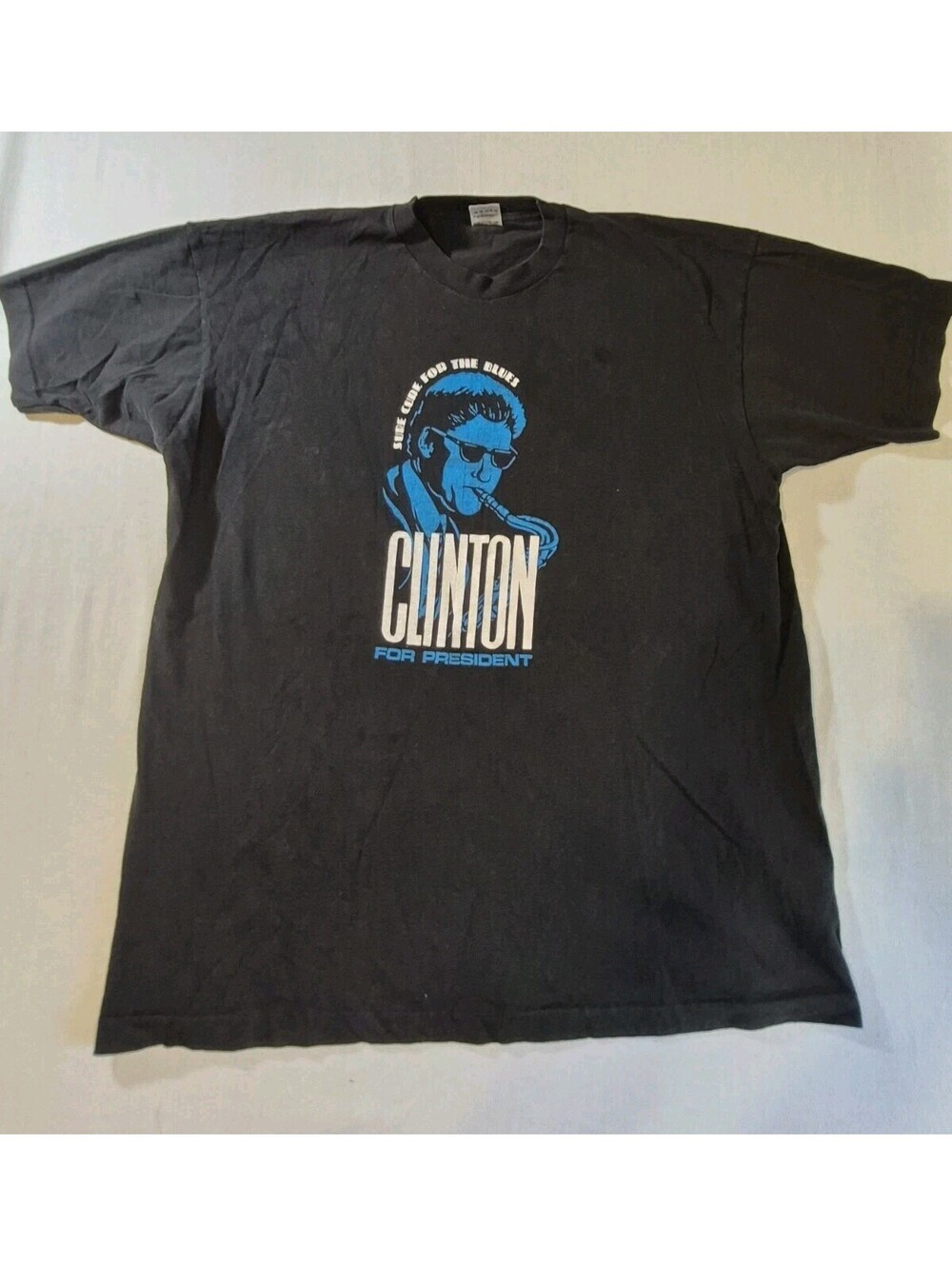 Vintage Bill Clinton For President T-Shirt Mens XL Black 90'sUSA Single Stitch